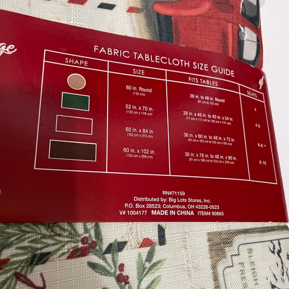 Holiday cottage collection red truck and tree 60” round table cloth - Picture 5 of 5
